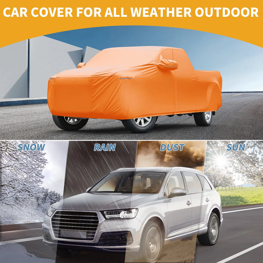 Waterproof All Weather Car Cover for Ford Ranger  - Orange, Zipper