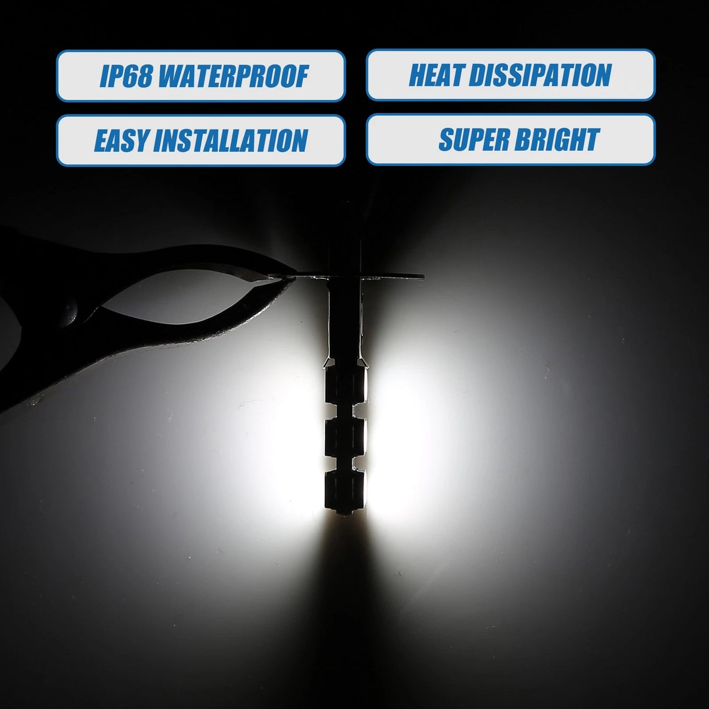 H3 Fog Light Bulbs for Car (12V, 5050 Chips, Aluminum)