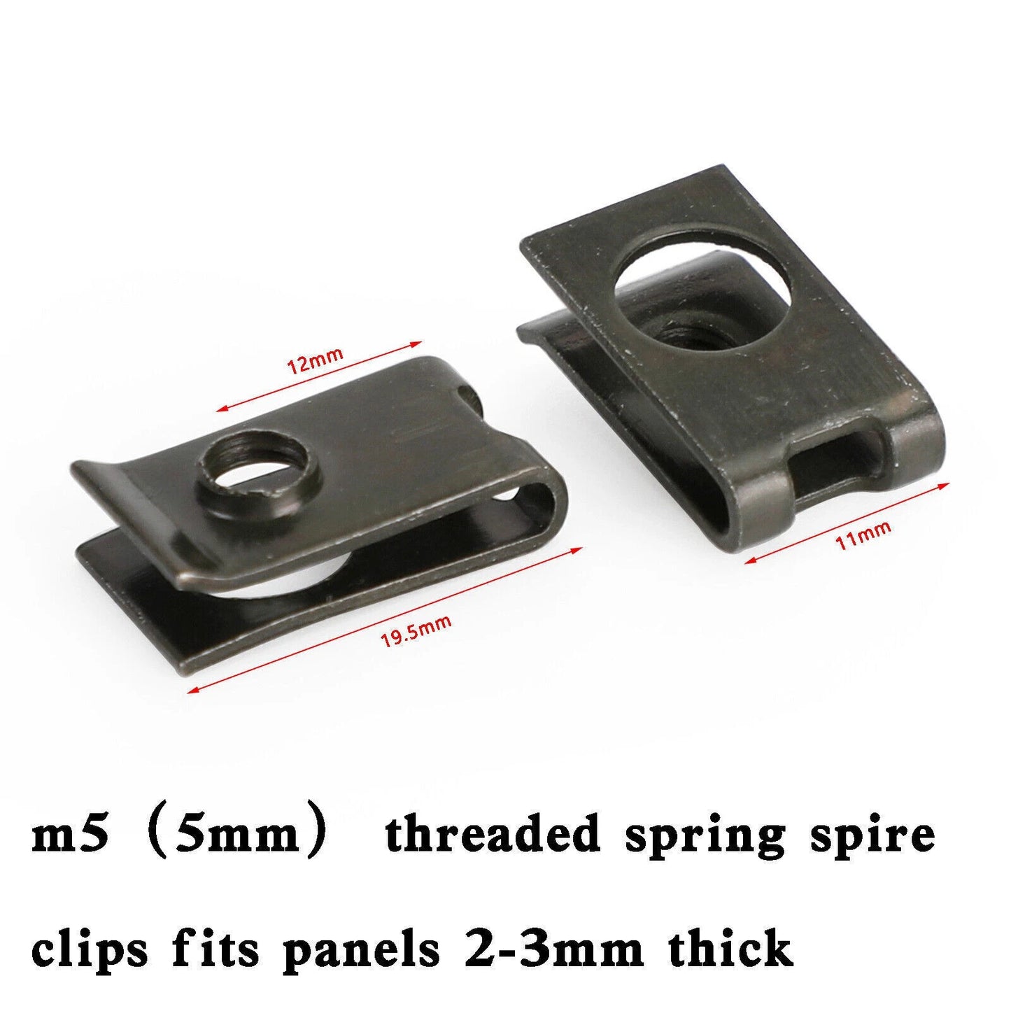 20pcs Speed Nuts M5 Zinc Plated Clip Nuts for Universal Motorcycle