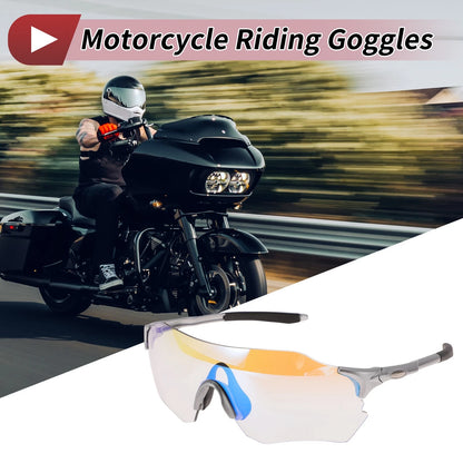 Set of 1 Motorcycle Riding Goggles for Various Models (Light Blue Lens)