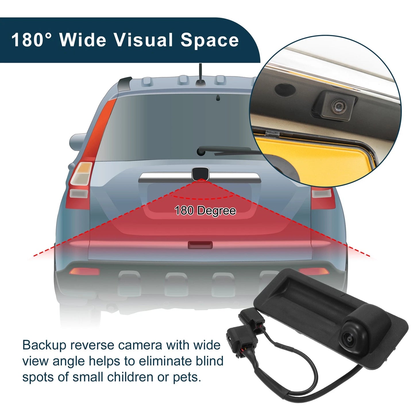 Rear View Camera for Hyundai Elantra (2017–2023) 120-180 Degree