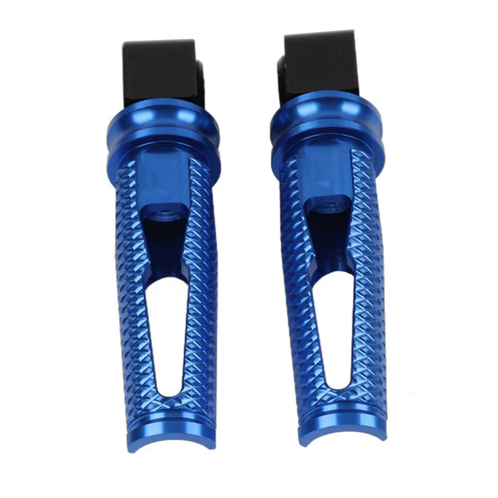 Blue Passenger Rear Footrest Pegs for Kawasaki Z300, 400, 650, 900, ZX6R (2015-2023)