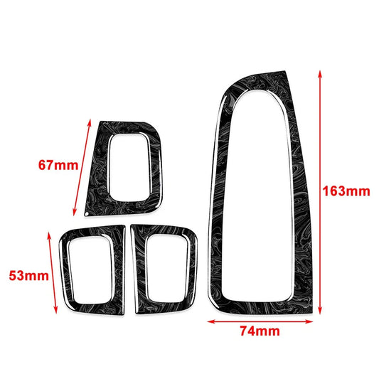 4x Fire Red Door Window Switch Panel Trim for Benz C-Class, GLC-Class (15-23)