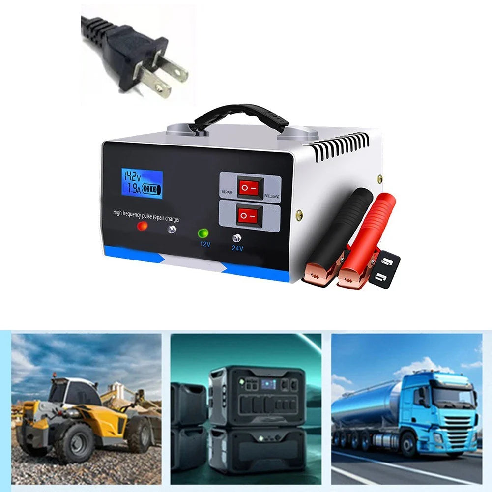 Battery Charger for Automobile with LCD Display