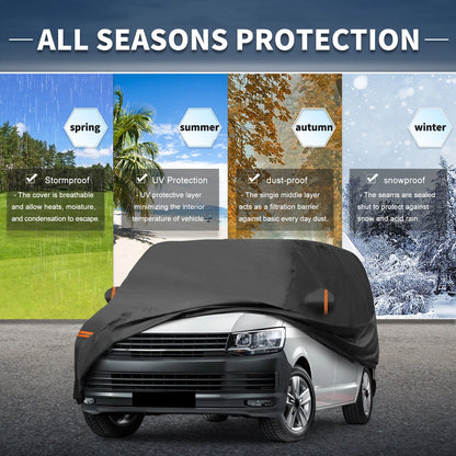 Waterproof PEVA Car Cover for VW Transporter T6 (2015–2019) with Zipper