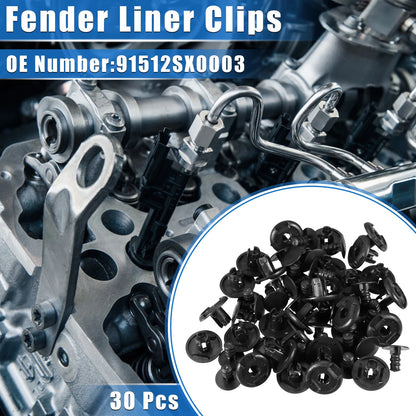 30 Pcs Fender Liner Clips for Honda (Various Models)