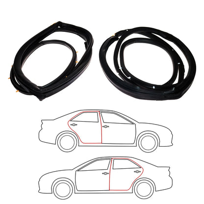 Set of 2 Rear Door Weatherstrips for Toyota Corolla (1991–1998)