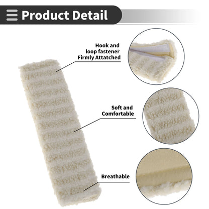 Set of 2 Beige Seat Belt Cover Pads for Universal Fit (26cm)