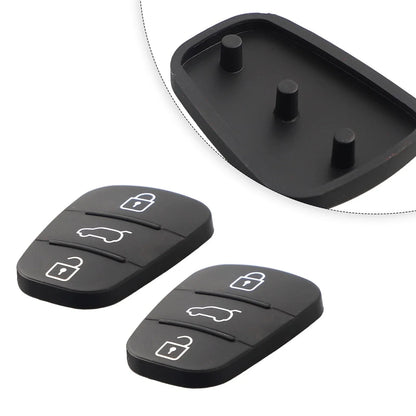 2 x Black Rubber Shell for Hyundai I10 I20 I30 Remote Car Key (3 Buttons)