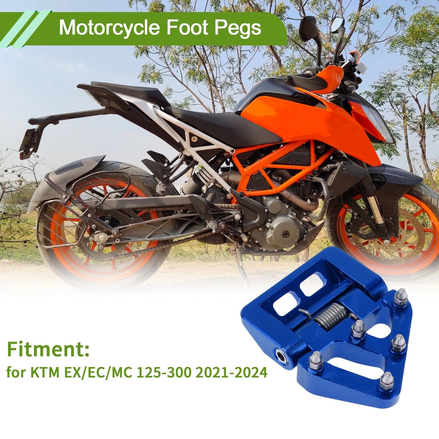 Motorcycle Foot Peg for KTM EX/EC/MC 125-300 (2021–2024) Aluminum Alloy Blue