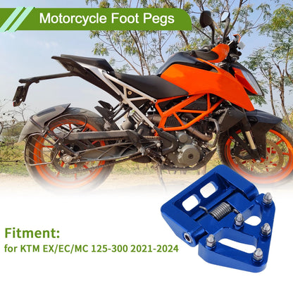 Motorcycle Foot Peg for KTM EX/EC/MC 125-300 (2021–2024) Aluminum Alloy Blue