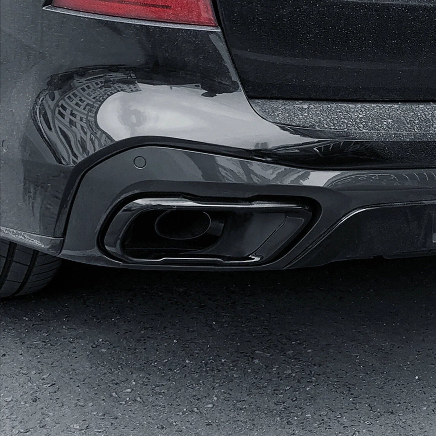 2X Black Stainless Exhaust Pipe Cover Trim for BMW X5 G05 X7 G07 (2019–2021)
