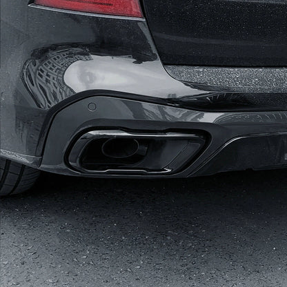 2X Black Stainless Exhaust Pipe Cover Trim for BMW X5 G05 X7 G07 (2019–2021)
