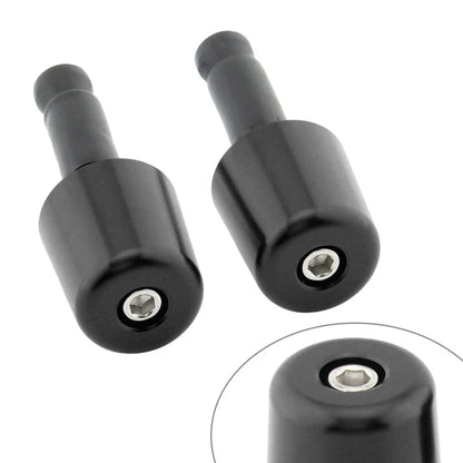 1.5" Black Handlebar Grips & End Caps for Universal Motorcycle