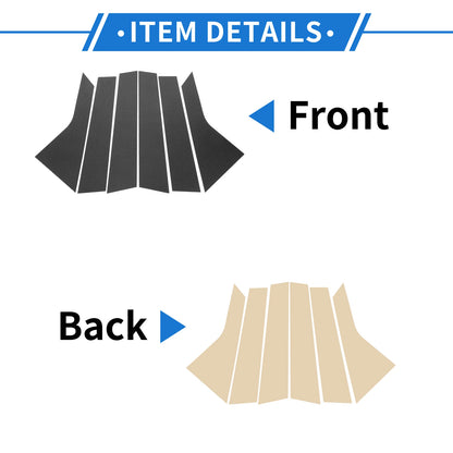 Set of 6 Door Pillar Window Trim for Hyundai Tucson (2021–2023) Carbon Fiber
