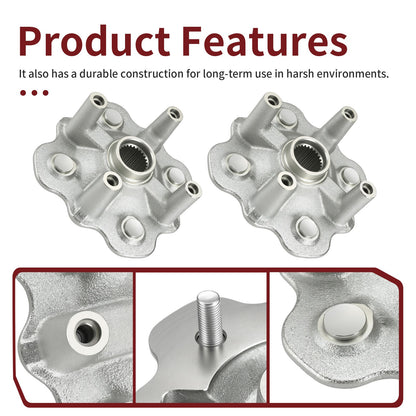 Set of 2 Front Wheel Hubs for Yamaha Grizzly YFM350 YFM400 YFM450 (2007–2014)