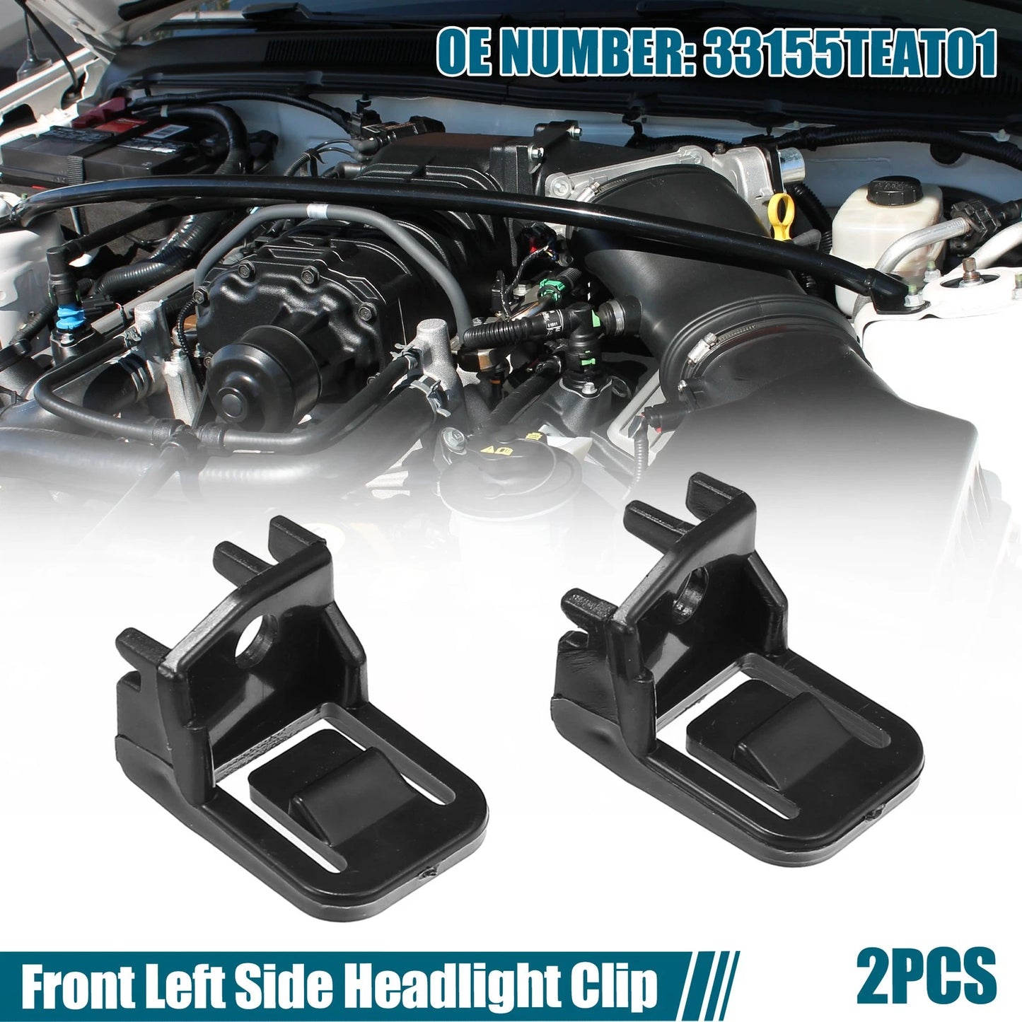 2X Front Left Side Headlight Clip No. 33155TEAT01 for Honda Civic (2016–2020)