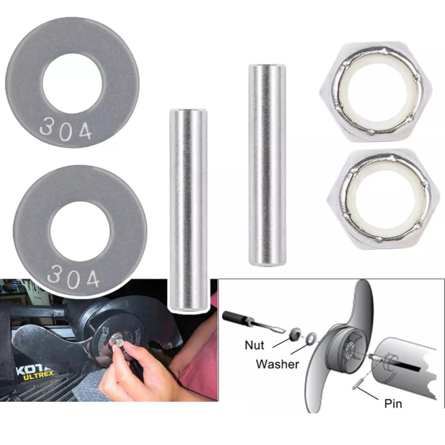 Prop and Nut Kit for Minn Kota Trolling Motor (1865–2019)