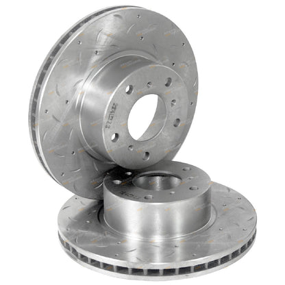 2 Front Slotted Drilled Disc Rotors for Commodore VT VX VU VY VZ (1997–2007)