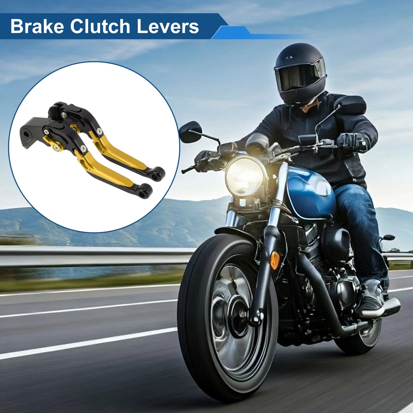 Brake Clutch Levers for Suzuki GSXR1000 (2009–2019) Black Gold Tone 1 Pair