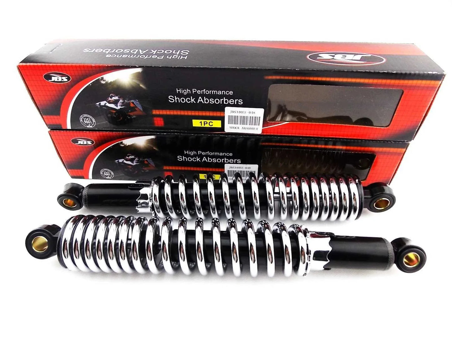 340mm JBS Black/Chrome Shock Absorbers for Maico 400 MX Enduro