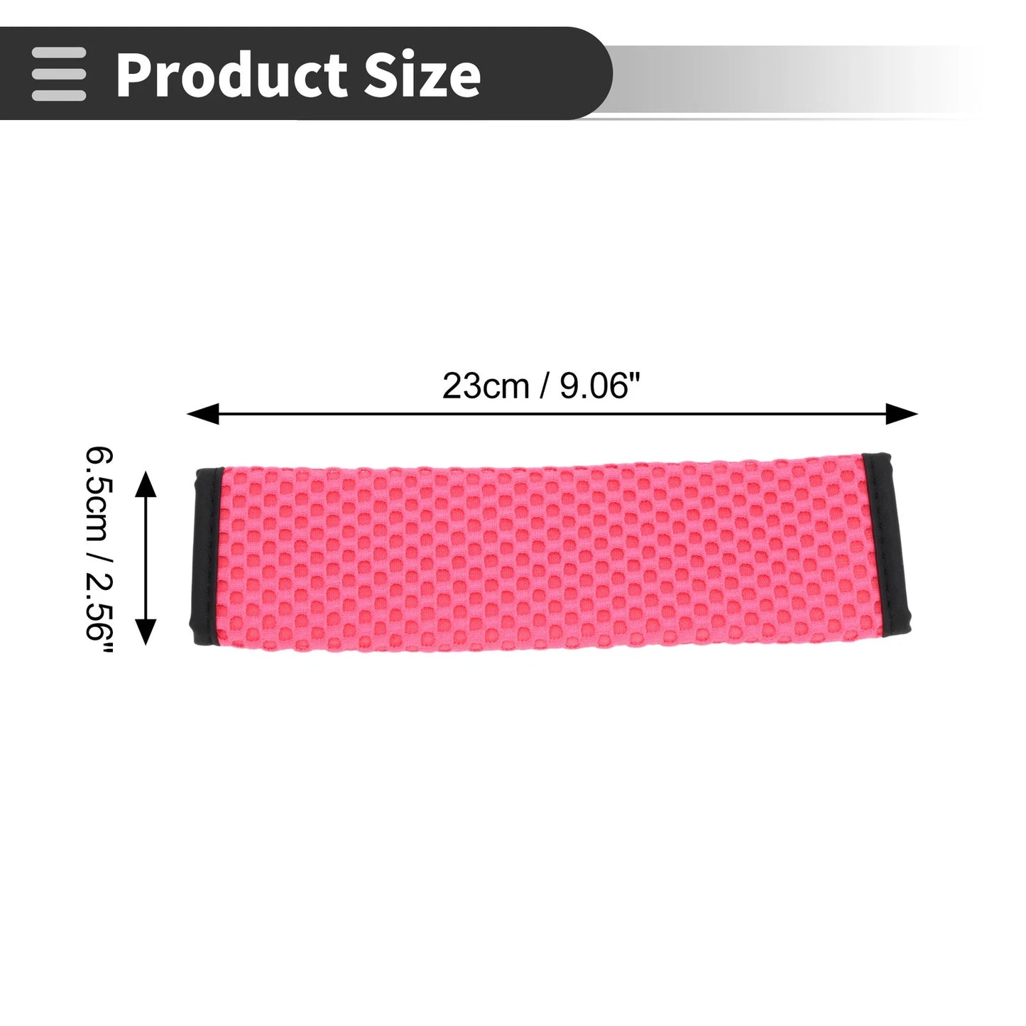 Set of 2 Rose Red Seat Belt Cover Pads for Universal Fit (23cm)