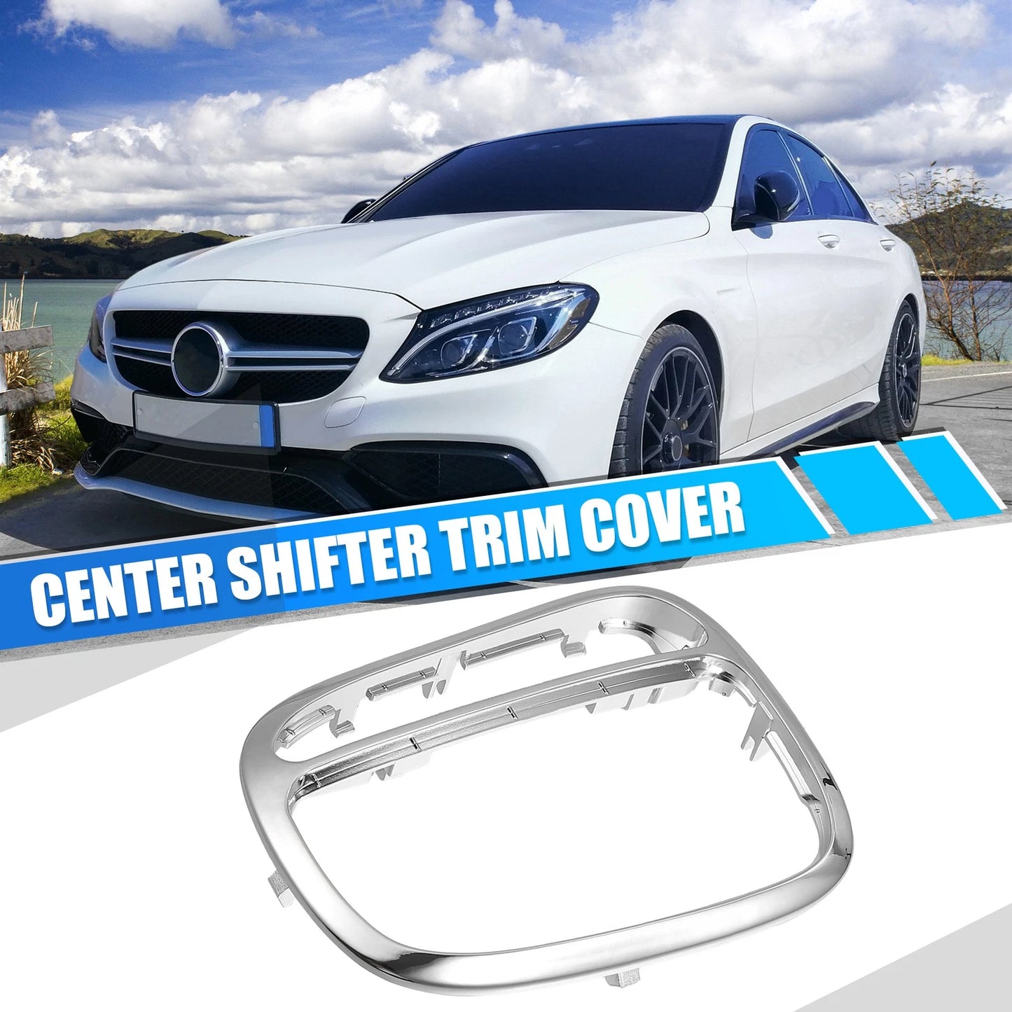 Chrome Shifter Trim Cover Panel No. 2032672088 for Mercedes Benz C240 CLK500 (2001–2005)