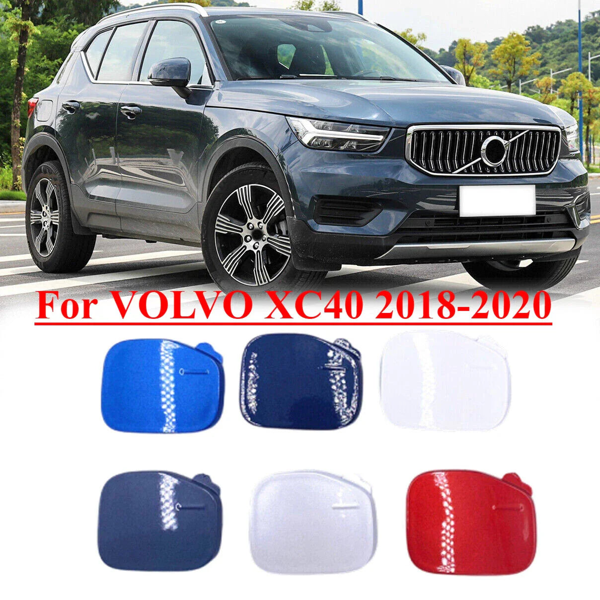 Front Bumper Tow Hook Hole Eye Cover Cap for VOLVO XC40 (2018–2020)