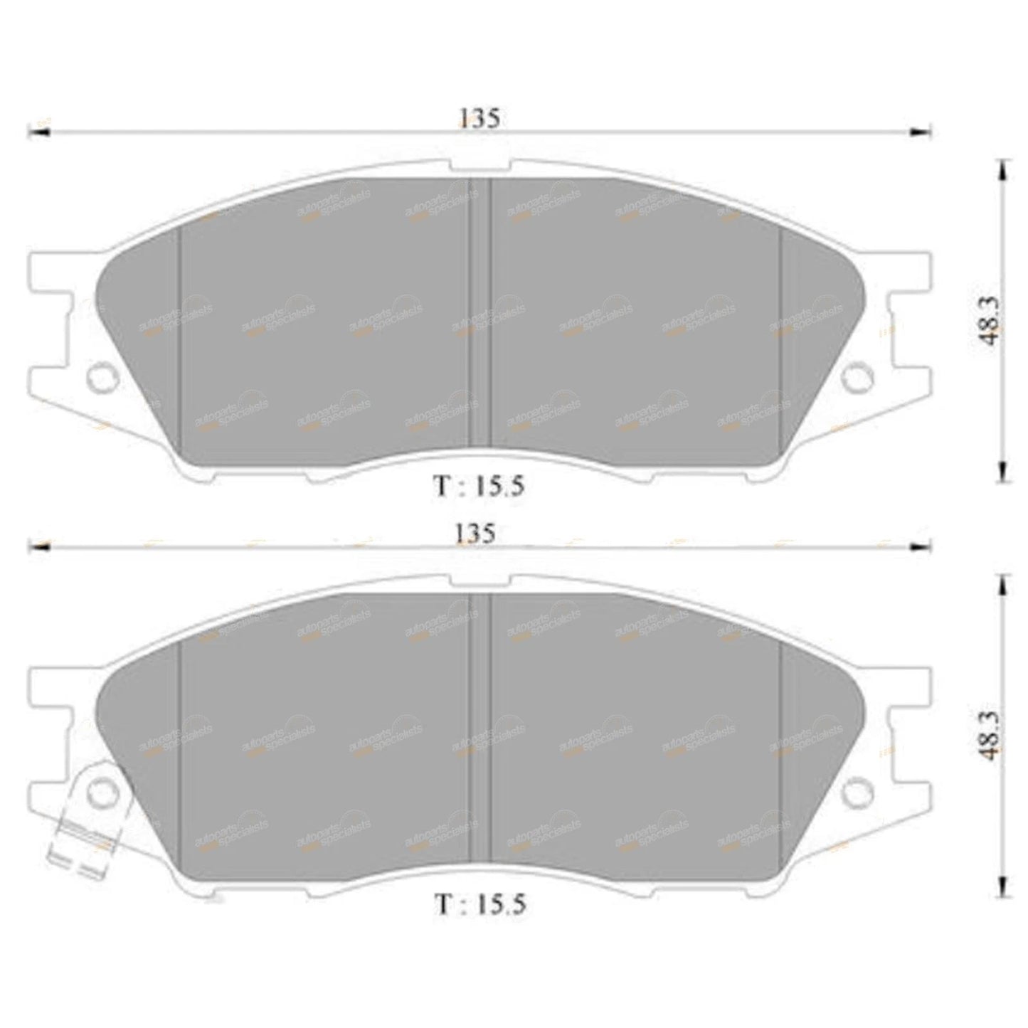 Set of 4 Front Disc Brake Pads for Nissan Pulsar N16 (2000–2005)