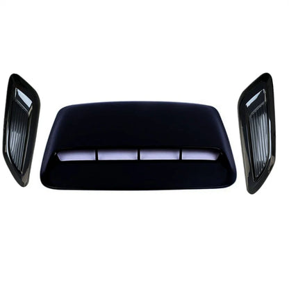 3 x Universal Car Air Flow Intake Hood Scoop Vent Cover Glossy Black