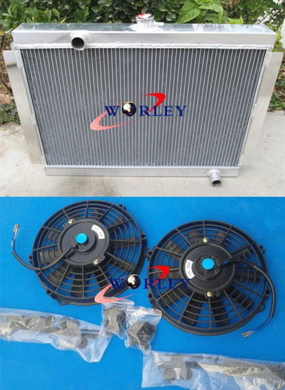 3 Row Aluminum Radiator + Fans for Nissan Datsun 280Z 280ZX (1975-1983)