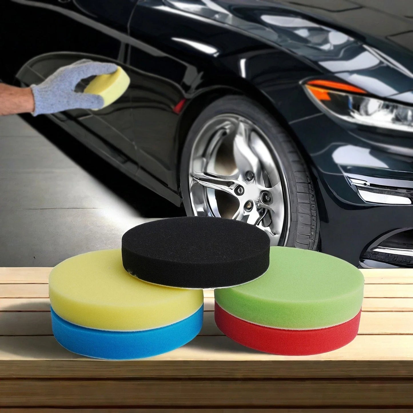 Pad 5x Flat Car Polishing Foam Buffing Sponge for Car Polisher