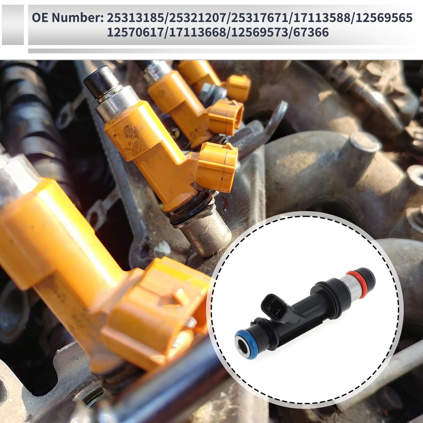 Fuel Injector No. 25313185 for Chevrolet Trailblazer (2002–2007) 1 Pc Black