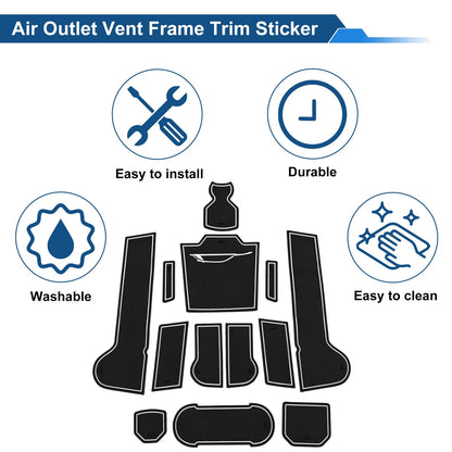 Set of 13 Non-Slip Mats for VW TROC (2018–2024) PVC White