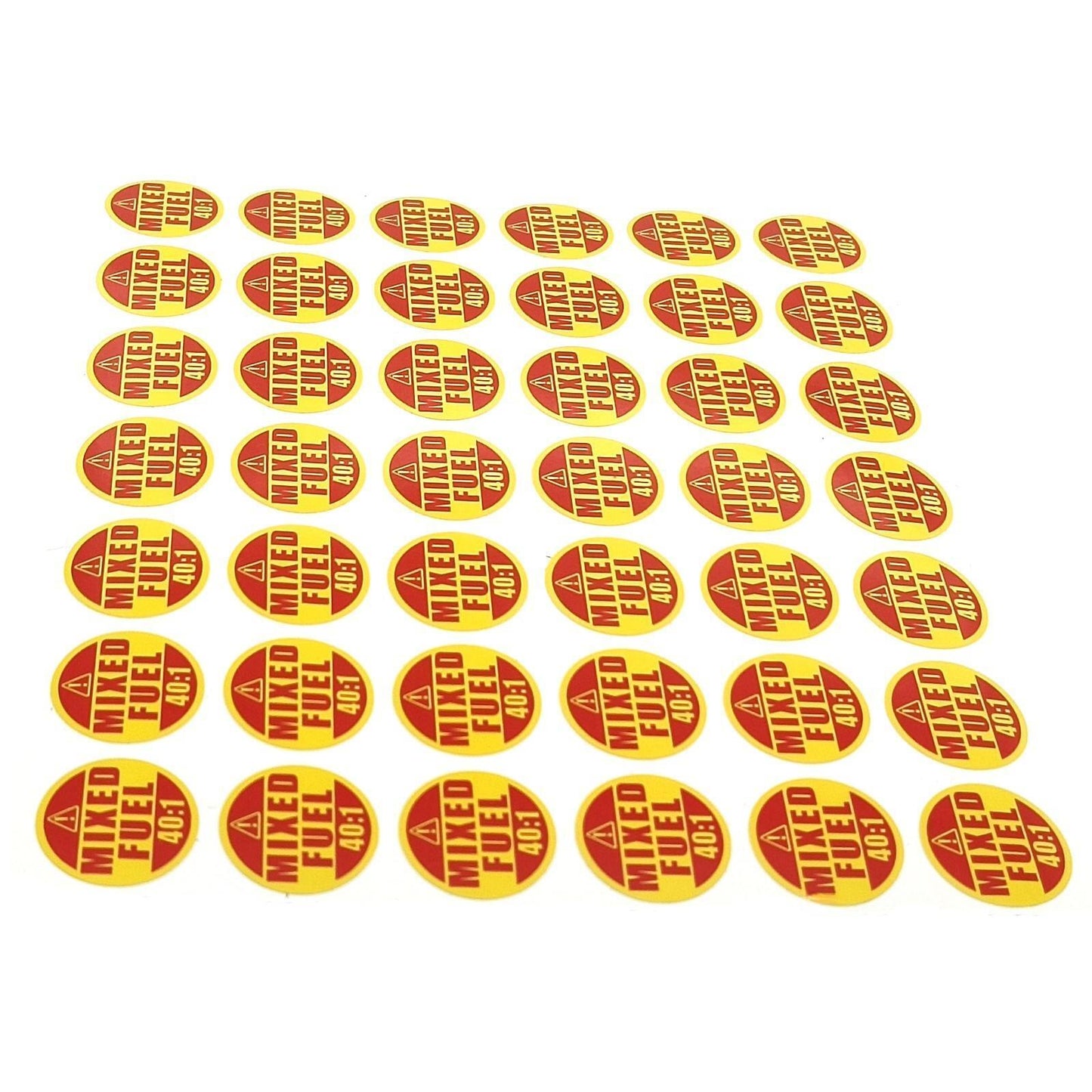Set of 42 Waterproof Warning/Caution Stickers for Mixed Fuel 40:1
