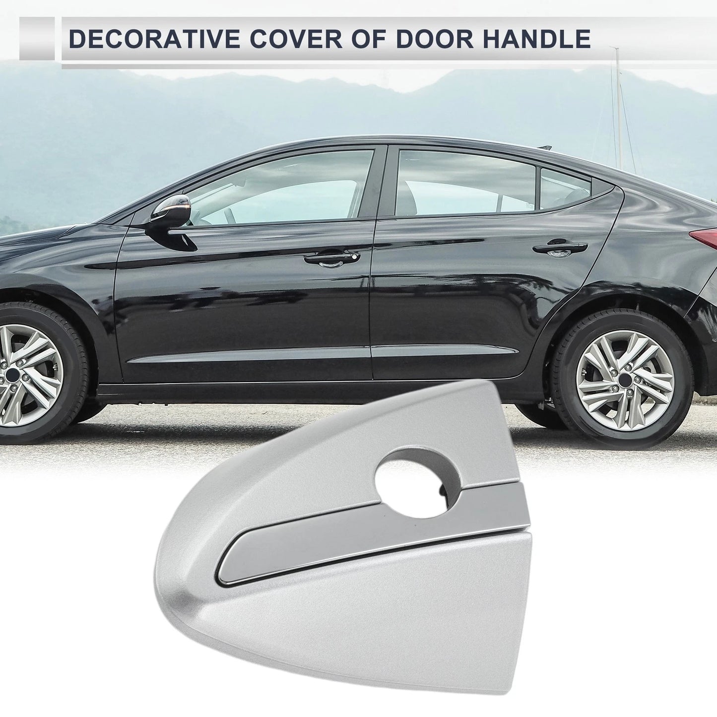 Front Left Door Handle Lock Cylinder Cover for Toyota Corolla (2014–2018) Silver Tone