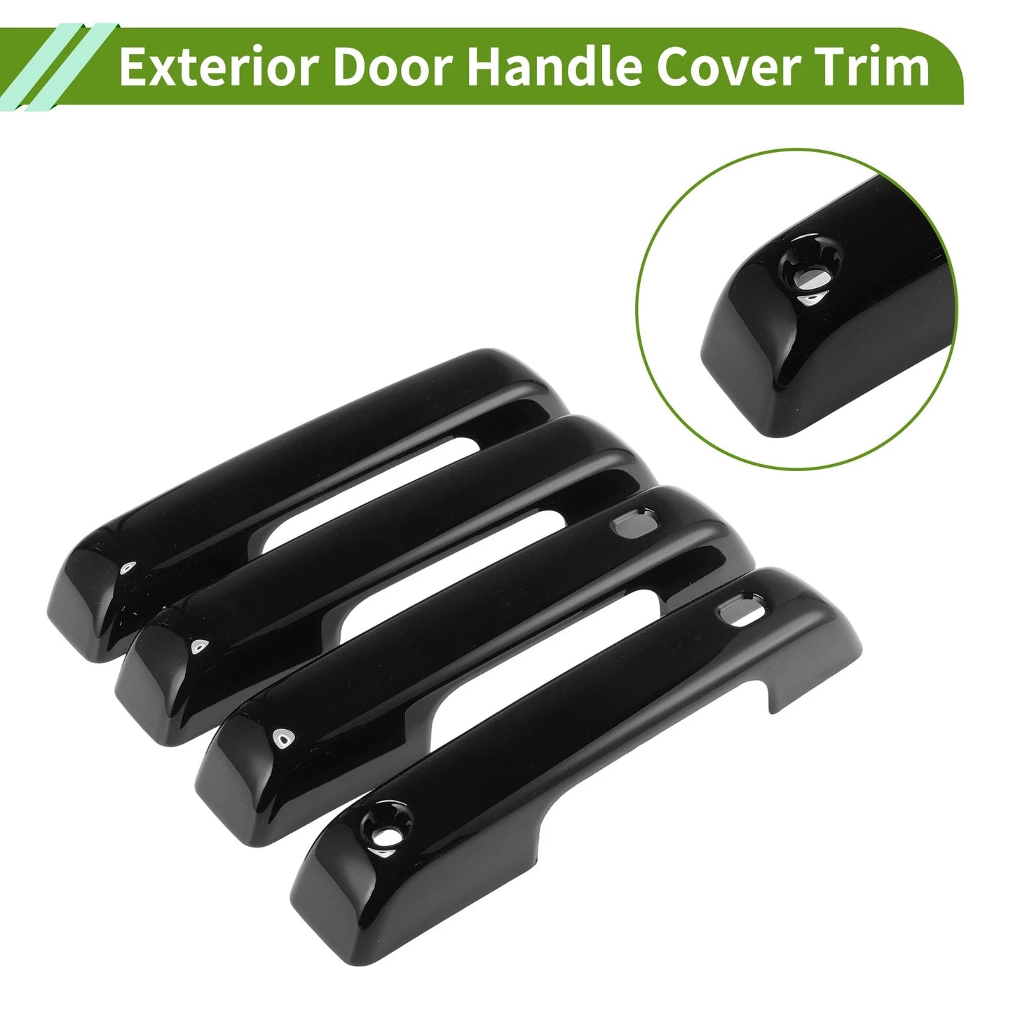 Exterior Door Handle Cover Trim for Ford F150 (2021–2024) Glossy Black