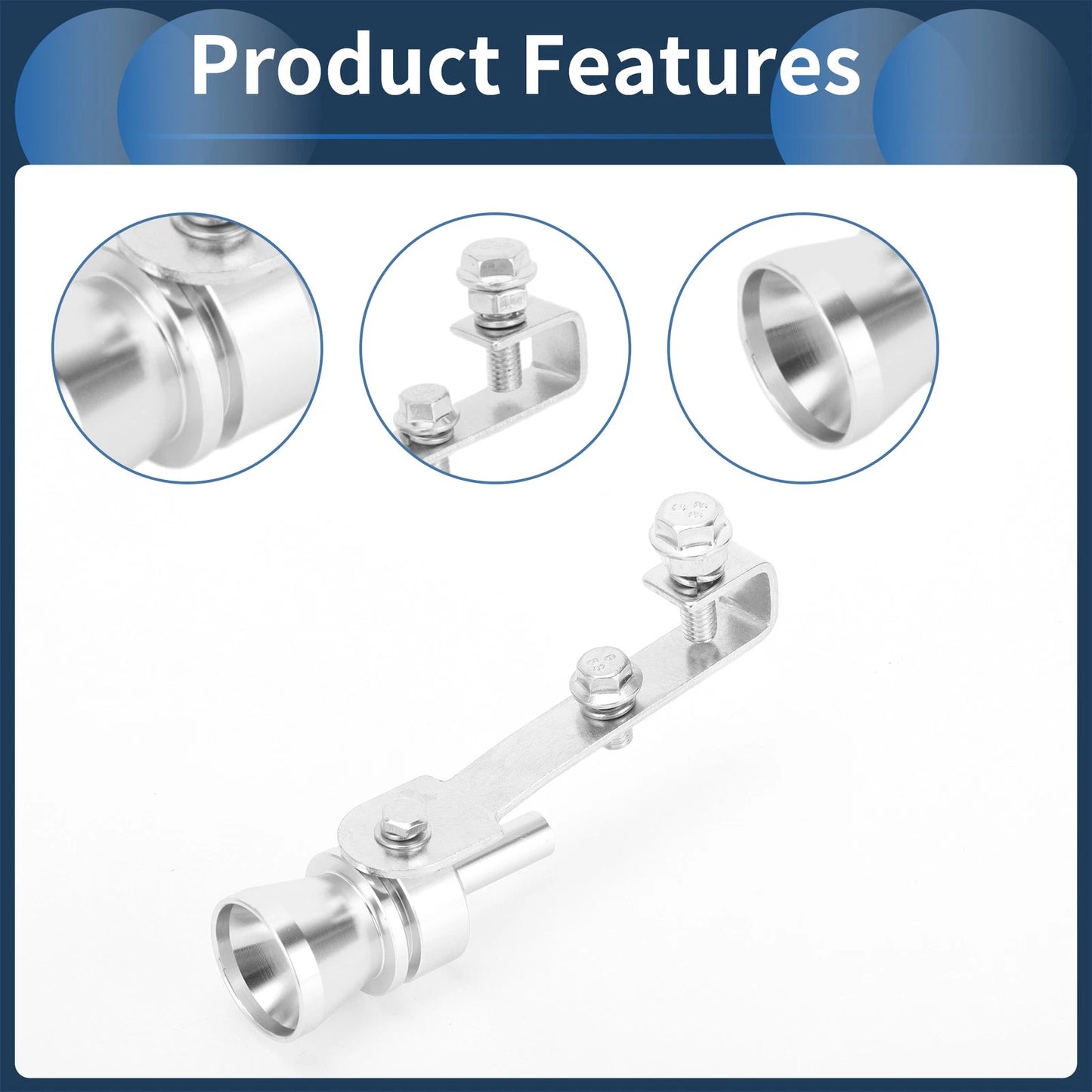 Turbo Sound Exhaust Muffler Pipe Whistle Tailpipe for Universal Fit (1 Set)