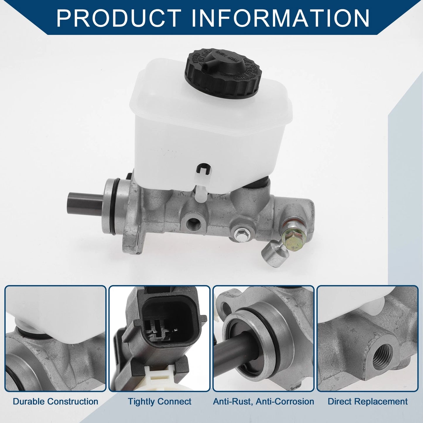 Brake Master Cylinder No. 0K2A349400 for Kia Spectra (2000–2004) Aluminum Alloy