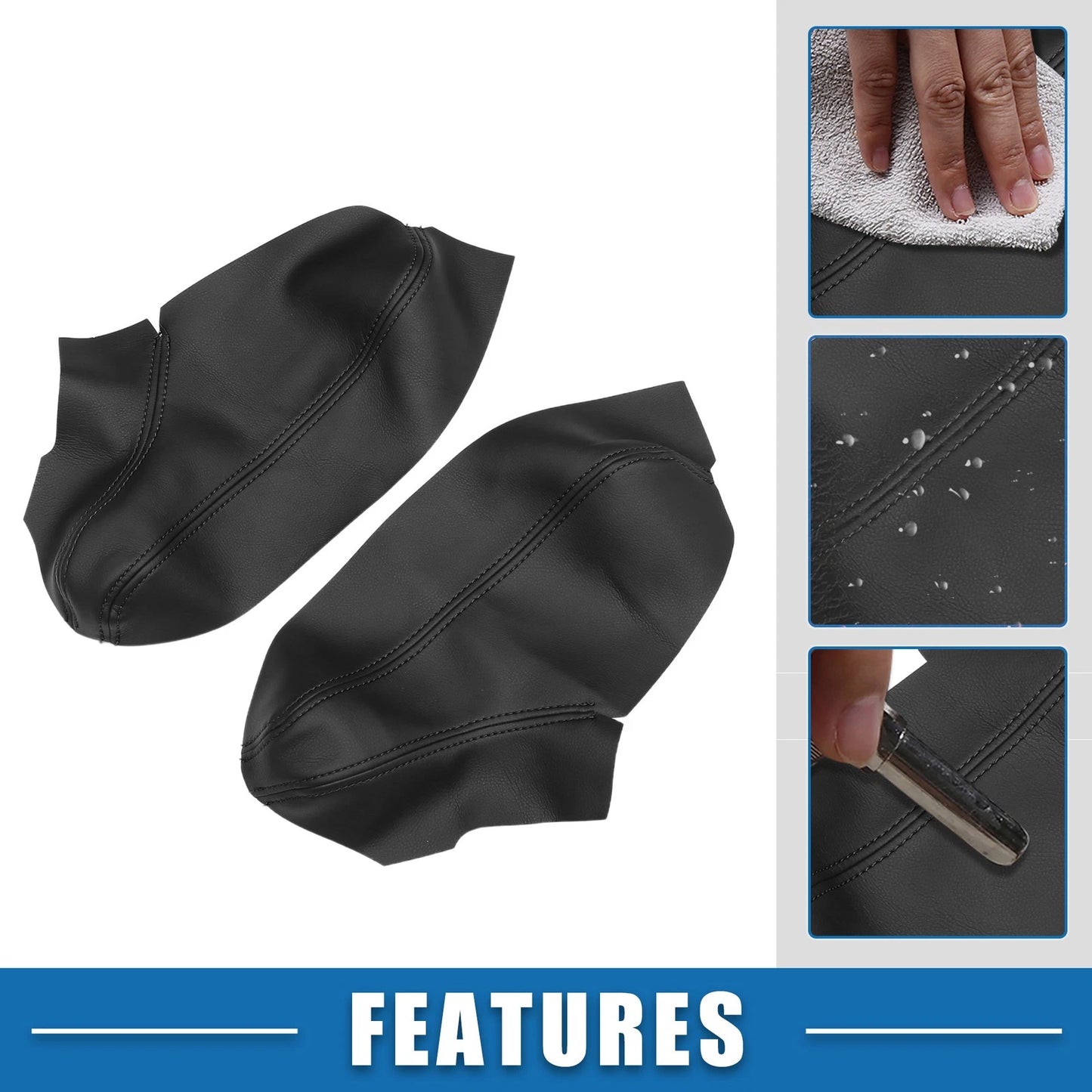 1 Pair Front Door Panel Armrest Cover for Dodge Charger (2011–2019) Black