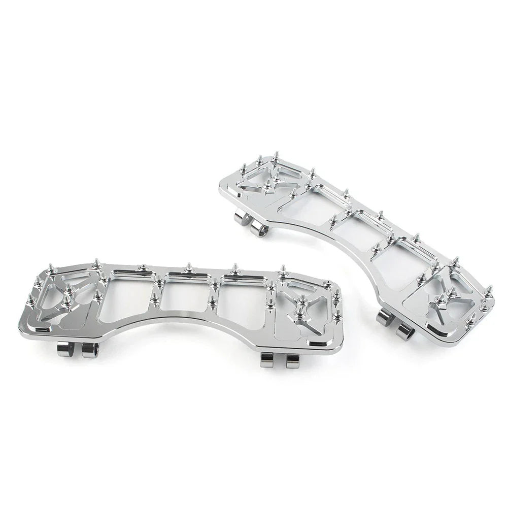 CNC Front Floorboards for Harley Touring Dyna FLD (2014-2023) - Chrome Pair