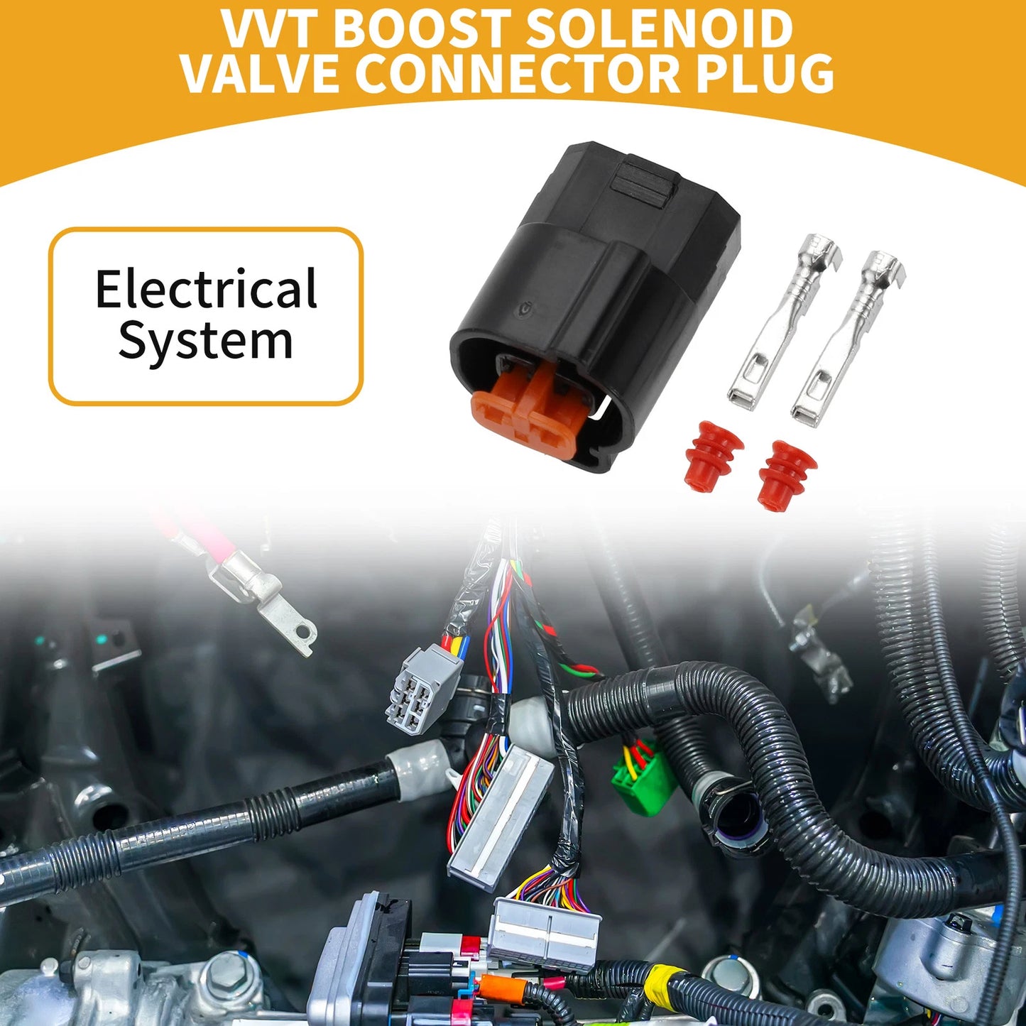 2 Pin VVT Boost Solenoid Valve Connector Plug for Suzuki Honda