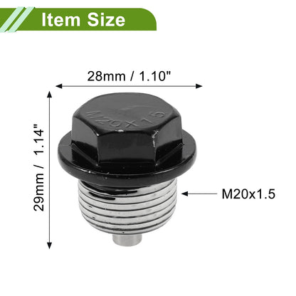 Set of 2 M20x1.5 Copper Oil Drain Plug with Gasket for Car Motorcycle