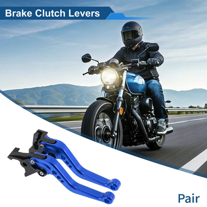 Short Brake Clutch Levers for Kawasaki Ninja 650R/ER-6F/EX650 (2017–2022) Blue