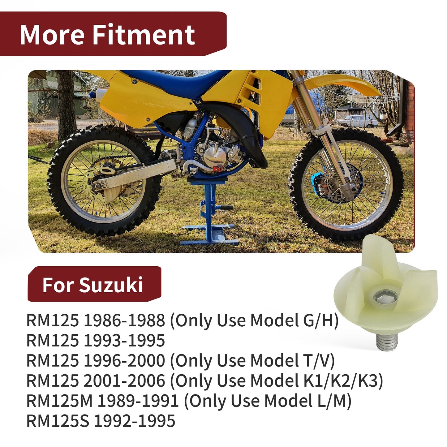 Water Pump Impeller Shaft for Suzuki RM125 (1986–2006)