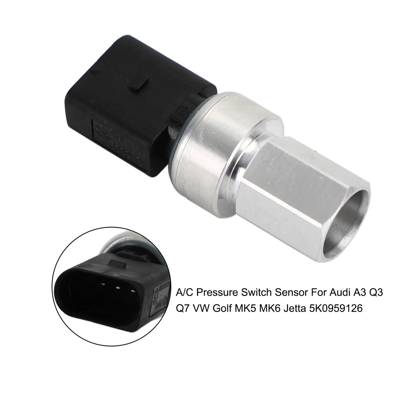 A/C Pressure Switch Sensor for Audi A3 Q3 Q7 VW Golf MK5 MK6 (2005–2019) 5K0959126