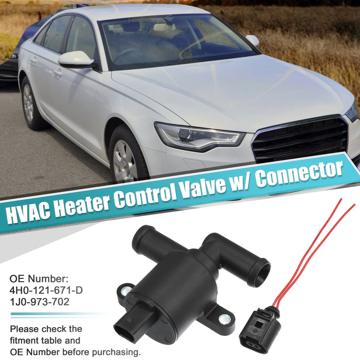 Heater Control Solenoid Valve Plug Kit 4H0121671D 1J0973702 for Audi VW