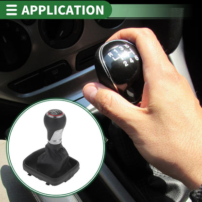 6 Speed Shift Knob with Cover for Audi A3 (2003–2013) Chrome Red Black