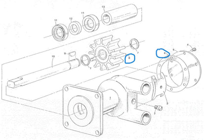 Sea Water Pump Impeller Kit for Westerbeke 33112 (No Year Specified)