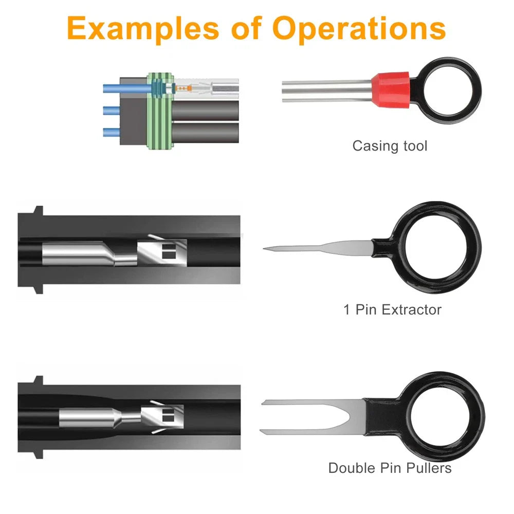 100 x Ejector Wire Extractor Connector Puller Tool for Car SUV